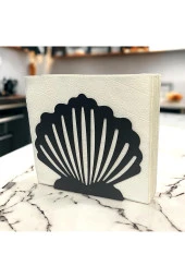 İstiridye Temalı Siyah Metal Peçetelik - 1