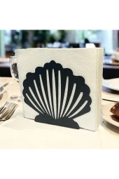 İstiridye Temalı Siyah Metal Peçetelik - 3