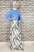 Moda Çizgi Tesettür Elbise - 2