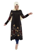 Moda Çizgi İşlemeli Krep Şal - 1