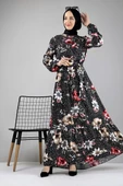 Moda Çizgi Tesettür Elbise - 4