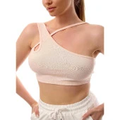 Fitilli Çapraz Askılı Crop Top Büstiyer Somon 35200 thumbnail 3