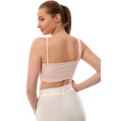 Fitilli Çapraz Askılı Crop Top Büstiyer Somon 35200 thumbnail 4
