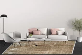 Modern Kahvrengi Dijital Baskı Yıkanabilir Hipoalerjenik Kaymaz Taban Halı Yolluk - 3