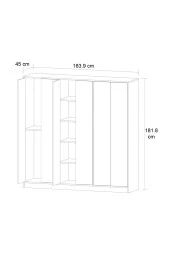 Mobilique  6 Kapaklı Side Gardırop Çam - 3