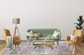 Modern Krem Dijital Baskı Yıkanabilir Hipoalerjenik Kaymaz Taban Halı Yolluk - 4