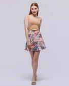 Kadın Desenli Şortlu Kısa Etek - 2