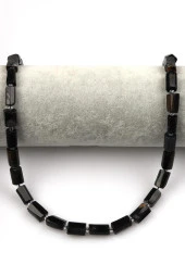 Siyah Kaplan Gözü Doğal Taş Dizi Boru Kesim thumbnail 2