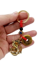 Çin Feng Shui Şans ve Bereket Parası Metal Anahtarlık thumbnail 7