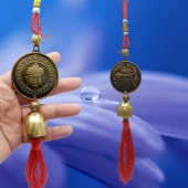 Çin Feng Shui Şans ve Bereket Metal Çan Tapınak Buda 30 cm thumbnail 3