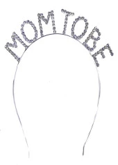 Kristal Taşlı Gümüş Renk Mom to Be Tacı Anne Tacı thumbnail 2