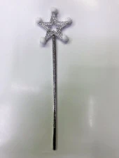 Yıldız Peri Asası Sihirli Değnek Beyaz Ponponlu thumbnail 2