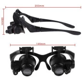 Gözlük Modeli 10X 15X 20X 25X Lens 2 Led Işıklı Büyüteç 9892G - 2