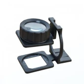 Tekstilciler Için  Kumaş Kontrolü Büyüteç Katlanan Metal 15X Büyütme - 1