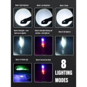 Profesyonel TG LED Güçlü 8 Modlu Type-C 1000 Lümen Polis Çakarlı Şarjlı El Feneri - 3