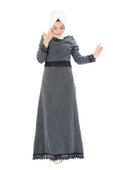 Moda Çizgi Tesettür Elbise - 2