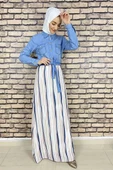 Moda Çizgi Tesettür Elbise - 3