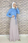 Moda Çizgi Tesettür Elbise - 3