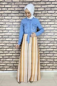 Moda Çizgi Tesettür Elbise - 1
