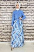 Moda Çizgi Tesettür Elbise - 2