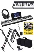 Midex PLX-100BK-ST Taşınabilir Dijital Piyano Tuş Hassasiyetli 88 Tuş Bluetooth Şarjlı (STAND Sustain Kulaklık Çanta Metod) thumbnail 1