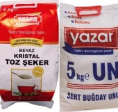 Yazar Kristal Toz Şeker (Kraft Ambalaj) 5 Kg + Pastalık Böreklik Un 5 Kg - 1