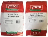 Yazar Taş değirmende Öğütülmüş Tam Buğday 5kg ve Kepekli Un 5 Kg = 10kg un thumbnail 1