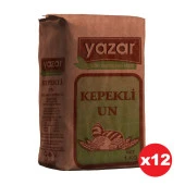 Yazar Taş değirmende Öğütülmüş Tam Buğday Kepekli Un 1 Kg x 12 Paket - 1