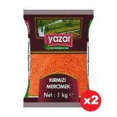 Yazar Yerli Kırmızı Mercimek 1 Kg. x 2 Adet - 1