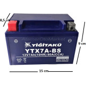 12 V 7 AH AMPER YTX7A BS YİĞİT AKÜ MOTOSİKLET AKÜSÜ - 2
