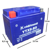 12 V 9 Ah Amper Ytx9 Bs Yiğit Akü Motosiklet Aküsü - 2