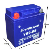 12V 9 AH AMPER YB9-BS YİĞİT AKÜ MOTORSİKLET AKÜSÜ - 2