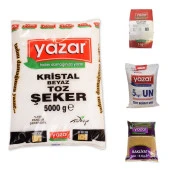 Yazar Kuru Gıda Seti 5KG Yulaf Unu+5KG Pilavlık Bulgur+5KG Çok Amaçlı Un+5KG Toz Şeker=20 - 1