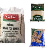 Yazar Kuru Gıda Seti 5KG Gönen Baldo Pirinç+5kg Nohut+10KG Toz Şeker=20kg Toplam - 1