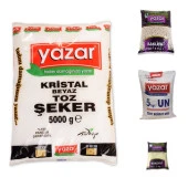 YazarKuru Gıda Seti 5kg fasulye+5kg Pilavlık Pirinç+5kg Toz Şeker+5kg Çok Amaçlı Un=20kg - 1