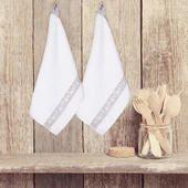 %100 Pamuk İkili 40x70 Cm Nakışlı Desenli El&Yüz Havlu/Havlu Seti - 10