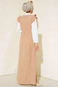 Omuz Fırfırlı İkili Takım Elbise Bej thumbnail 3