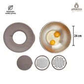 Amboss 12 Parça Paslanmaz Çelik Çok Amaçlı Kase ve Yanmaz Yapışmaz 7 Parça Granit Tencere Seti - 4