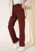 Cırtcırtlı Tek Pile Pantolon Kahve thumbnail 2