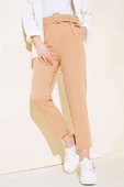 Kemerli Kopçalı Kumaş Pantolon Latte thumbnail 1