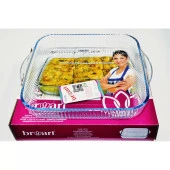 Girist Broart Isıya Dayanıklı Büyük Boy Kare Cam Tepsi Buz Mavisi - 1