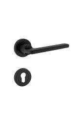 Hisar Mat Siyah Rozetli Yale Çelik Kapı Kolu Sağ Basar Tek Yön thumbnail 1