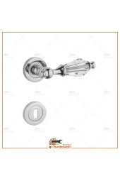 Topkapı Kristal Cam Rozetli Krom Oda Kapı Kolu 1 Takım thumbnail 2