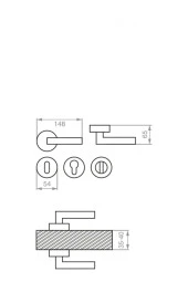 Saray Nikel Saten Rozetli Oda Kapı Kolu Sağ Ve Sol 1 Takım thumbnail 2