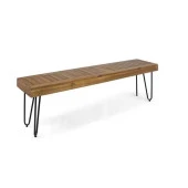 Ahşap Bench Modeli Dış Mekan Oturma Bankları Demir Ayaklı - 2