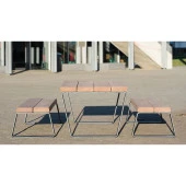 Ahşap Bank Takımı Metal Dış Mekan Oturma Bankları - 1