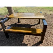 Piknik Masası Ahşap Dış Mekan Bank Metal Bank Ayağı - 2