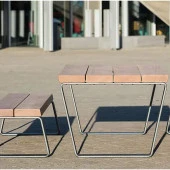 Ahşap Bank Takımı Metal Dış Mekan Oturma Bankları - 3
