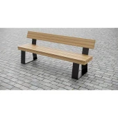 Kütük Bank Metal Sırtlı Bench Ahşaplı Bank Modeli - 1