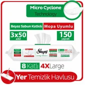 Sleepy Easy Clean Beyaz Sabun Katkılı Mopa Uyumlu Yer Temizlik Havlusu&Mendili 3x50 (150 Yaprak) thumbnail 1